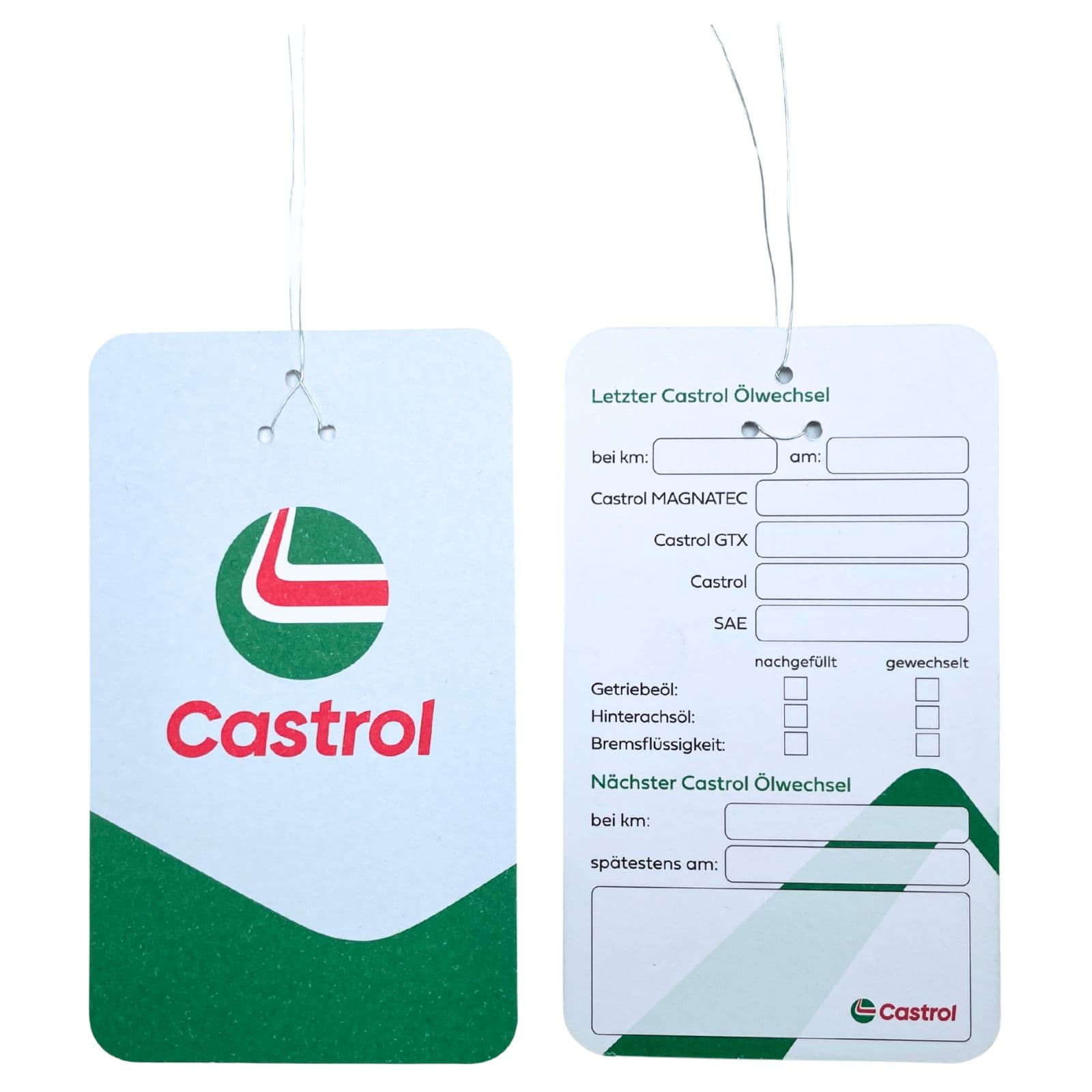 Castrol Oil Change Label Ölwechselanhänger 10 Stück