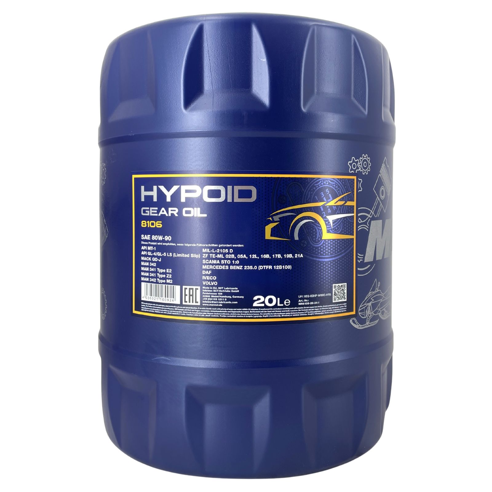 Mannol Hypoid Gear Oil GetriebeÖL Gl-4 Gl-5 Ls 80W-90